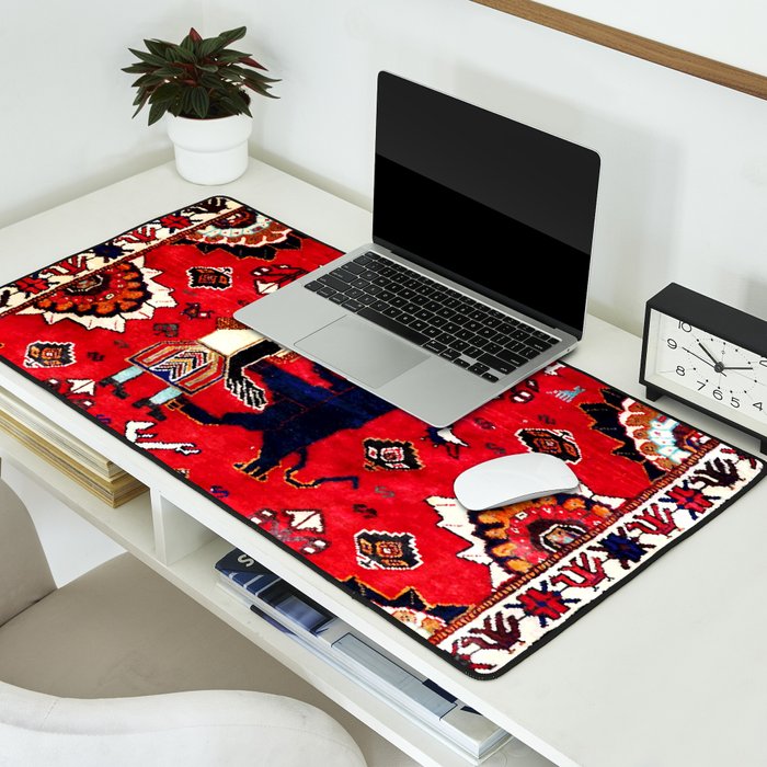 Qashqaâi Fars Southwest Persian Hunting Rug Print Desk Mat Gallery Image 2