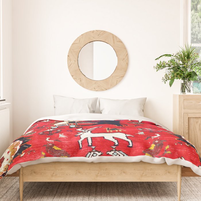 Qashqaâi Fars Southwest Persian Hunting Rug Print Duvet Cover Gallery Image 3