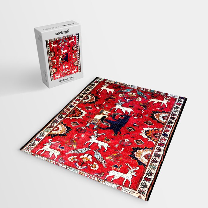 Qashqaâi Fars Southwest Persian Hunting Rug Print Jigsaw Puzzle Gallery Image 2