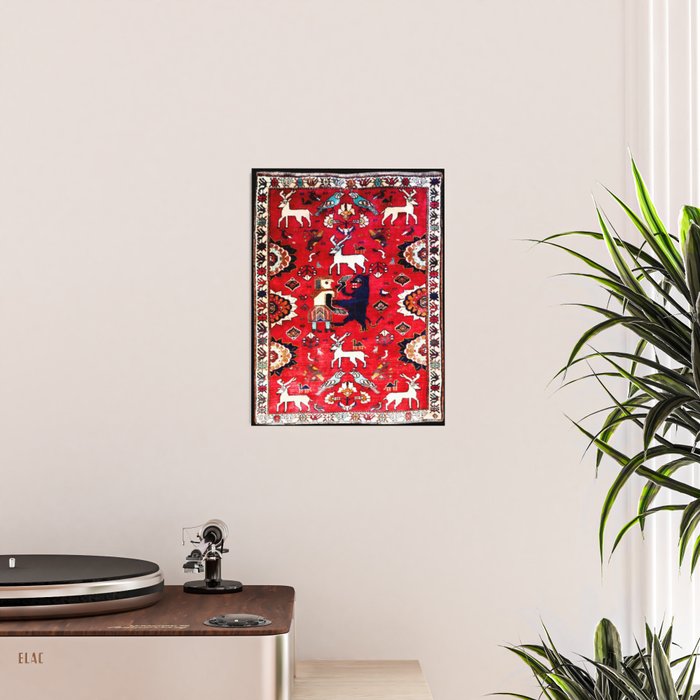 Qashqaâi Fars Southwest Persian Hunting Rug Print Poster Gallery Image 2
