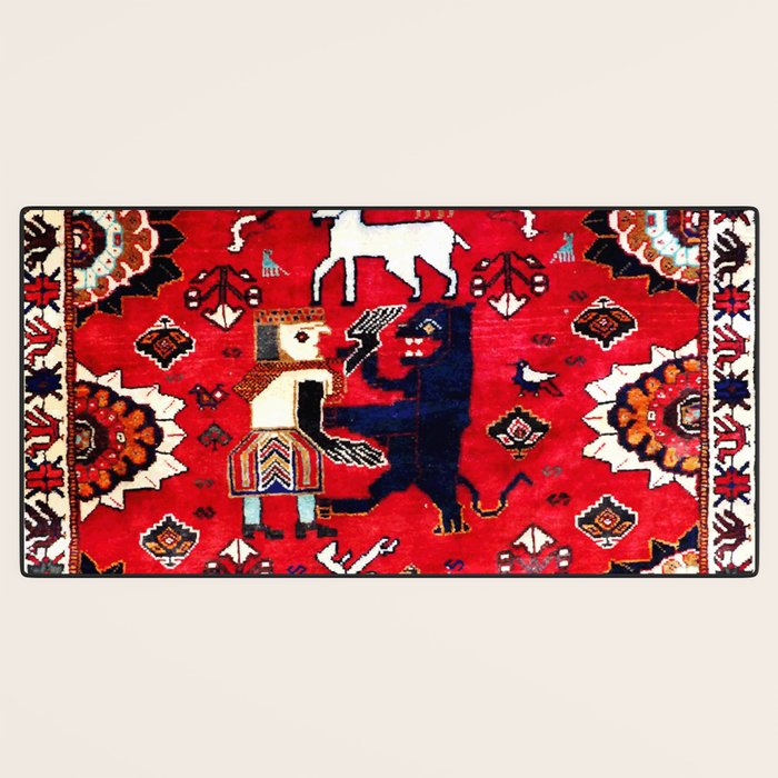 Qashqaâi Fars Southwest Persian Hunting Rug Print Desk Mat Gallery Image 3