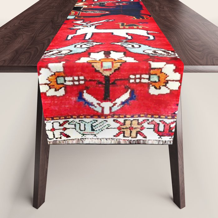 Qashqaâi Fars Southwest Persian Hunting Rug Print Table Runner Gallery Image 1