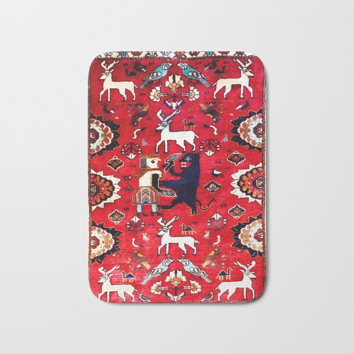 Qashqaâi Fars Southwest Persian Hunting Rug Print Bath Mat Gallery Image 1