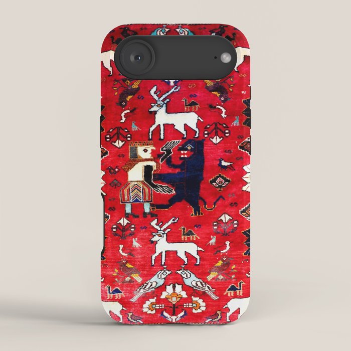Qashqaâi Fars Southwest Persian Hunting Rug Print iPhone Case Gallery Image 2