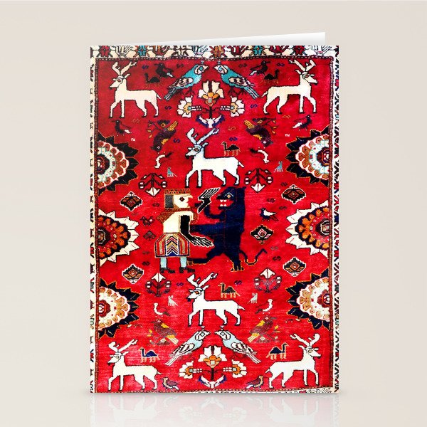 Qashqaâi Fars Southwest Persian Hunting Rug Print Stationery Card Gallery Image 2