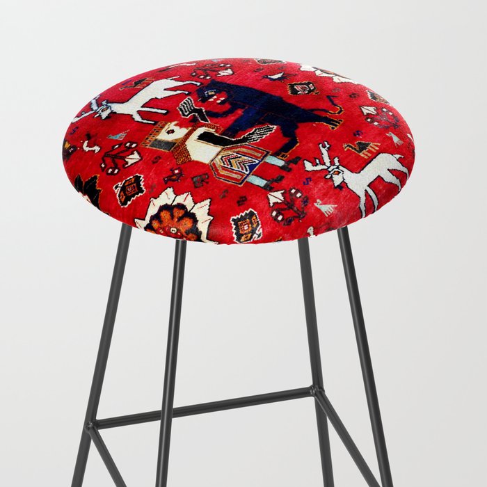 Qashqaâi Fars Southwest Persian Hunting Rug Print Stool Gallery Image 2