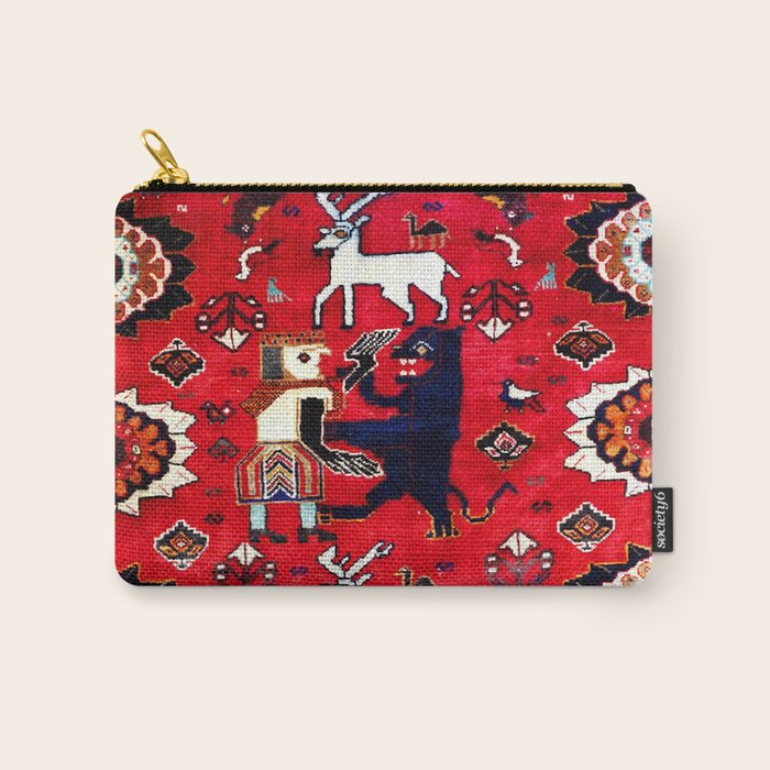 Qashqaâi Fars Southwest Persian Hunting Rug Print Carry All Pouch Gallery Image 1