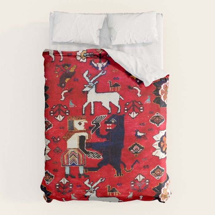Qashqaâi Fars Southwest Persian Hunting Rug Print Duvet Cover Gallery Image 6