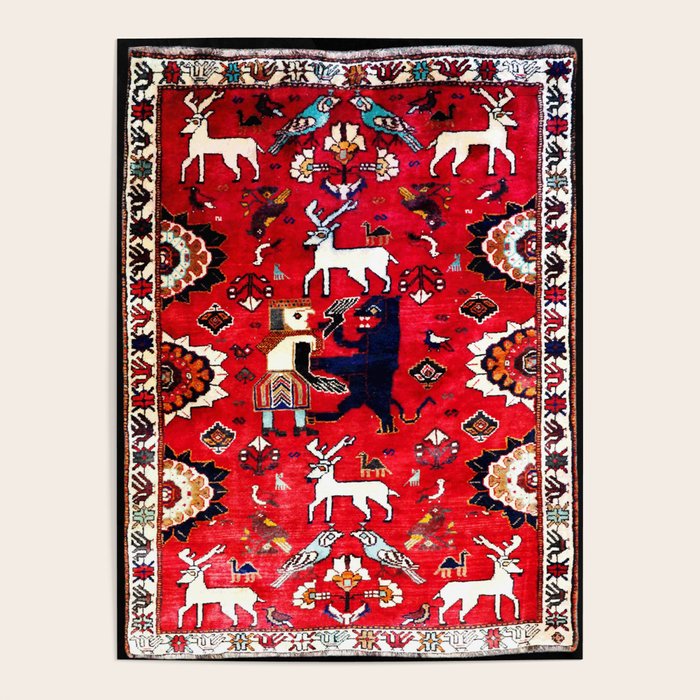 Qashqaâi Fars Southwest Persian Hunting Rug Print Poster Gallery Image 4