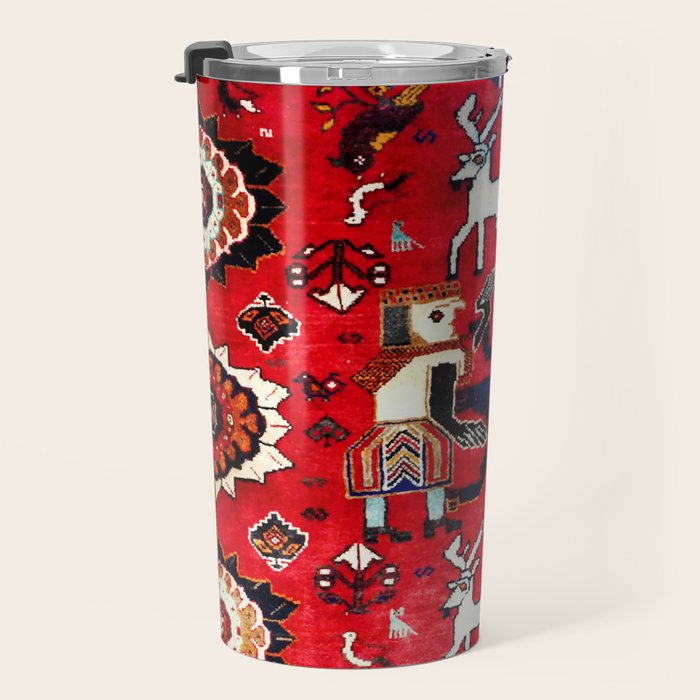 Qashqaâi Fars Southwest Persian Hunting Rug Print Travel Mug Gallery Image 3