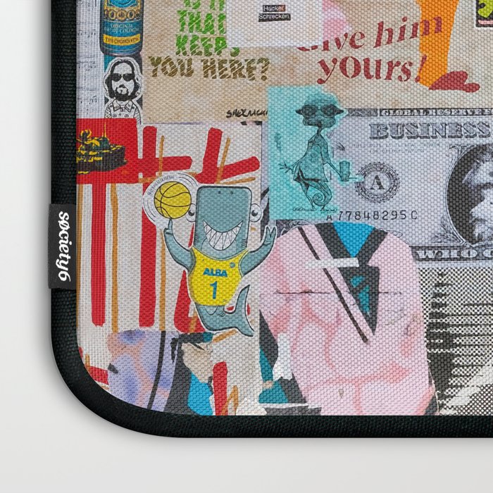 Sticker and graffiti wall background 6 - Berlin street art photography Laptop Sleeve Gallery Image 3