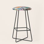 Sticker and graffiti wall background 6 - Berlin street art photography Stool Gallery Image 1