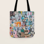 Sticker and graffiti wall background 6 - Berlin street art photography Tote Bag Gallery Image 1