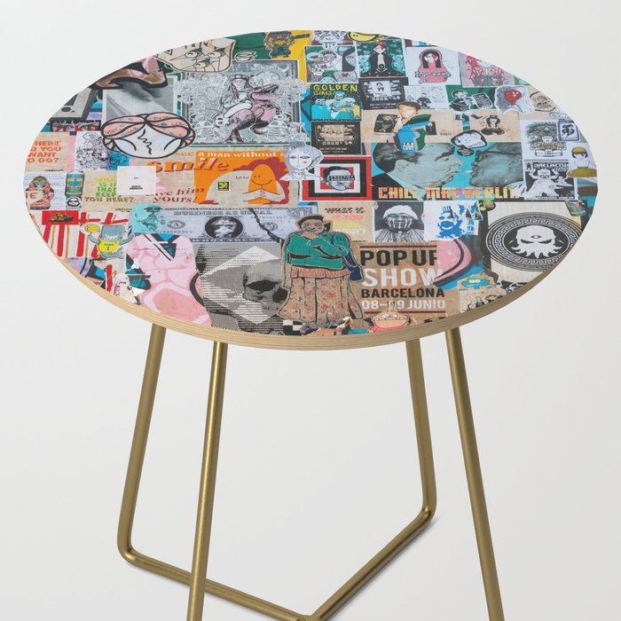 Sticker and graffiti wall background 6 - Berlin street art photography Side Table Gallery Image 2