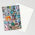 Sticker and graffiti wall background 6 - Berlin street art photography Stationery Card Gallery Image 2