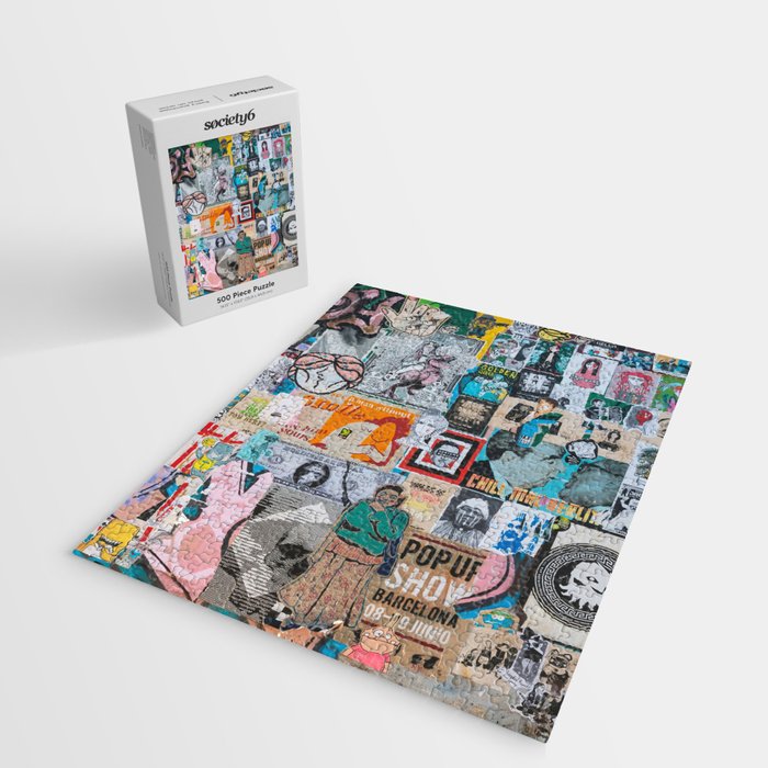 Sticker and graffiti wall background 6 - Berlin street art photography Jigsaw Puzzle Gallery Image 2