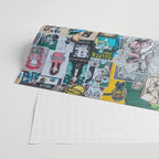 Sticker and graffiti wall background 6 - Berlin street art photography Wrapping Paper Gallery Image 2