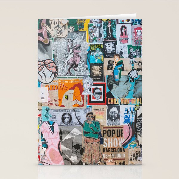 Sticker and graffiti wall background 6 - Berlin street art photography Stationery Card Gallery Image 2