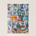Sticker and graffiti wall background 6 - Berlin street art photography Stationery Card Gallery Image 2