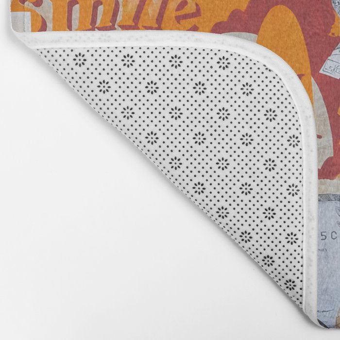 Sticker and graffiti wall background 6 - Berlin street art photography Bath Mat Gallery Image 2