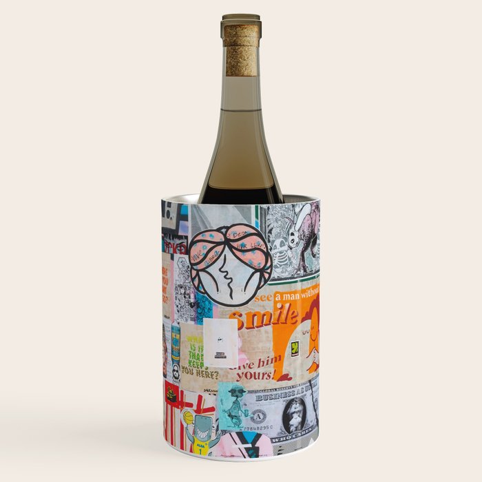 Sticker and graffiti wall background 6 - Berlin street art photography Wine Chiller Gallery Image 2