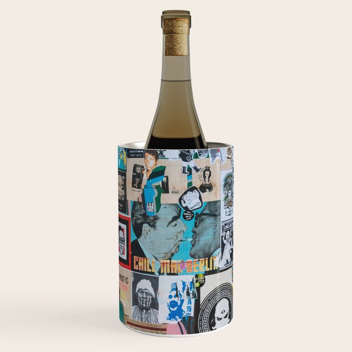 Sticker and graffiti wall background 6 - Berlin street art photography Wine Chiller Gallery Image 3