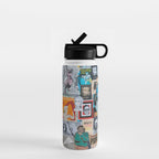 Sticker and graffiti wall background 6 - Berlin street art photography Water Bottle Gallery Image 1