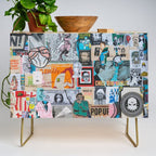 Sticker and graffiti wall background 6 - Berlin street art photography Credenza Gallery Image 1