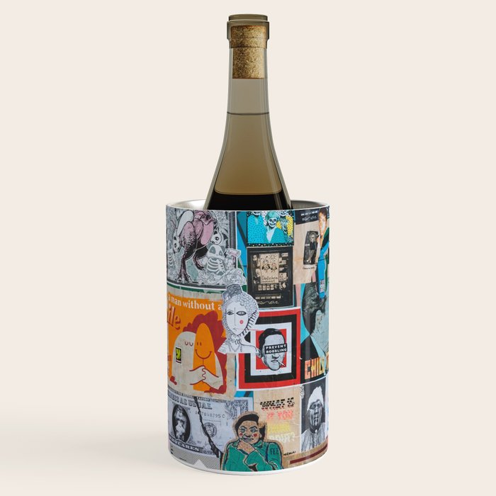 Sticker and graffiti wall background 6 - Berlin street art photography Wine Chiller Gallery Image 1