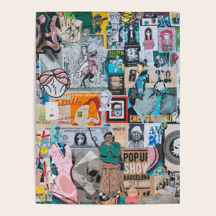 Sticker and graffiti wall background 6 - Berlin street art photography Poster Gallery Image 1