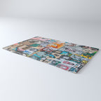 Sticker and graffiti wall background 6 - Berlin street art photography Rug Gallery Image 3