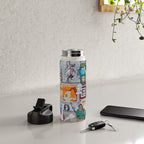 Sticker and graffiti wall background 6 - Berlin street art photography Water Bottle Gallery Image 4