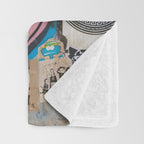 Sticker and graffiti wall background 6 - Berlin street art photography Throw Blanket Gallery Image 3
