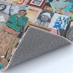 Sticker and graffiti wall background 6 - Berlin street art photography Rug Gallery Image 4