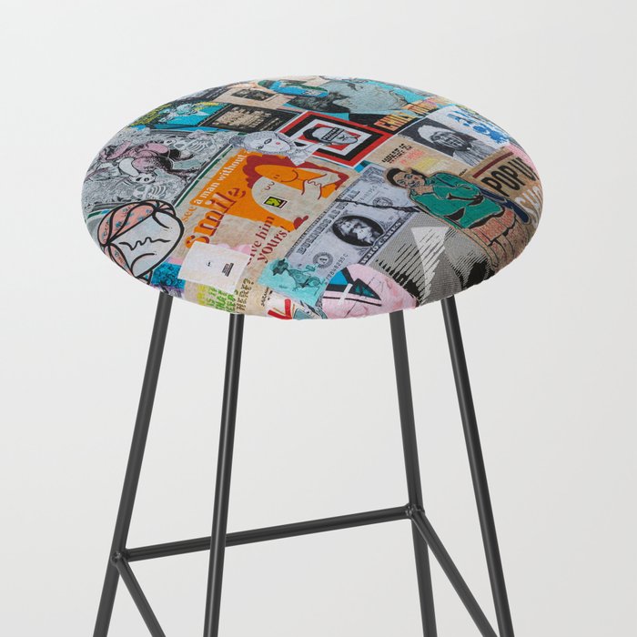Sticker and graffiti wall background 6 - Berlin street art photography Stool Gallery Image 2