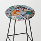 Sticker and graffiti wall background 6 - Berlin street art photography Stool Gallery Image 2
