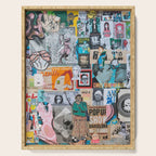 Sticker and graffiti wall background 6 - Berlin street art photography Serving Tray Gallery Image 1