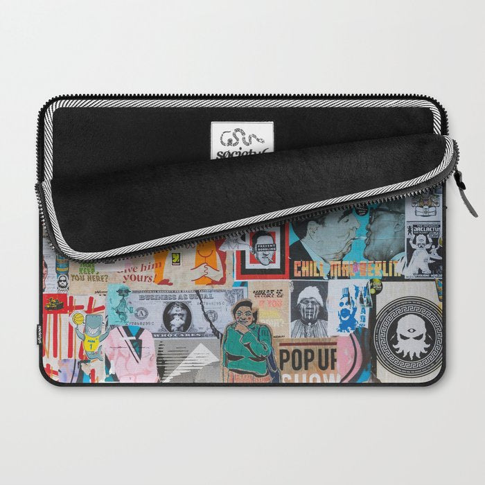 Sticker and graffiti wall background 6 - Berlin street art photography Laptop Sleeve Gallery Image 2