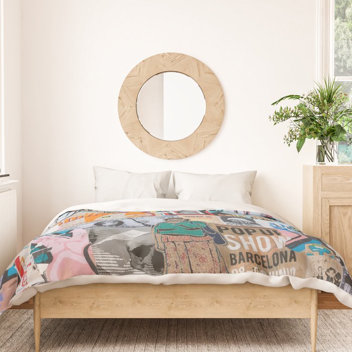 Sticker and graffiti wall background 6 - Berlin street art photography Duvet Cover Gallery Image 3