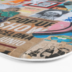 Sticker and graffiti wall background 6 - Berlin street art photography Bath Mat Gallery Image 3