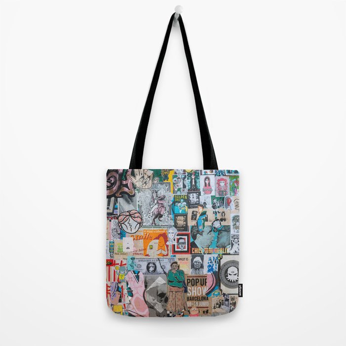 Sticker and graffiti wall background 6 - Berlin street art photography Tote Bag Gallery Image 2
