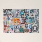 Sticker and graffiti wall background 6 - Berlin street art photography Welcome Mat Gallery Image 1