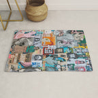 Sticker and graffiti wall background 6 - Berlin street art photography Rug Gallery Image 1