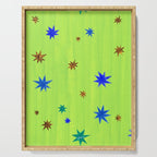 Celestial Star Twinkle in Galaxy Green Watercolor Serving Tray Gallery Image 1
