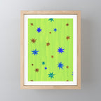 Celestial Star Twinkle in Galaxy Green Watercolor Mini Art Print Gallery Image 1