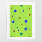 Celestial Star Twinkle in Galaxy Green Watercolor Poster Gallery Image 4