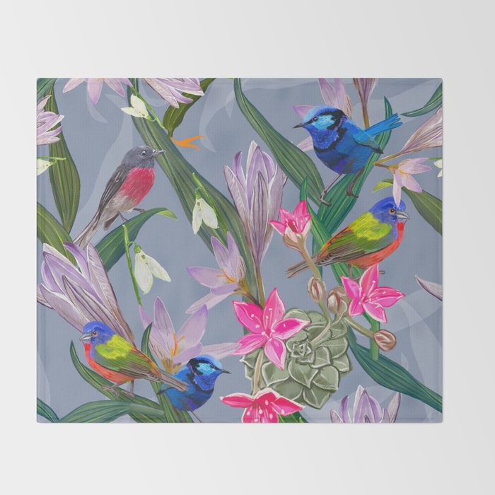 Lovely birds  Throw Blanket Gallery Image 2