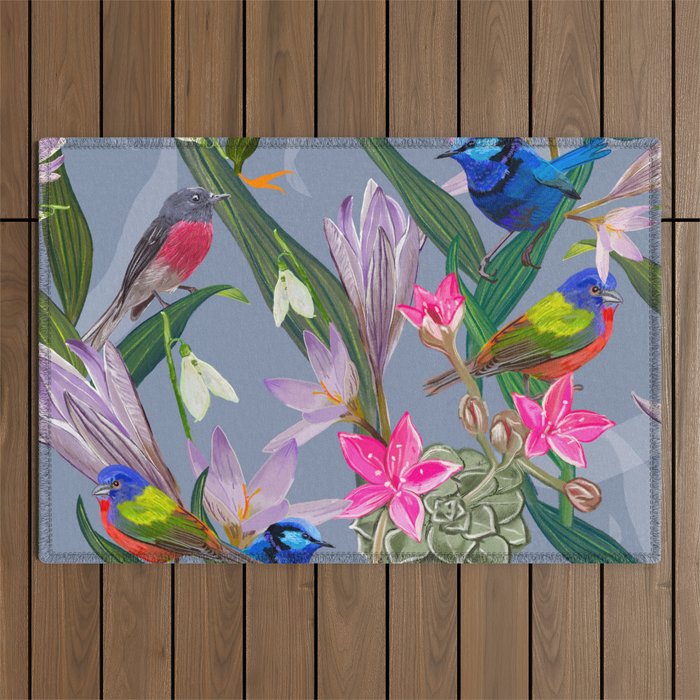 Lovely birds  Outdoor Rug Gallery Image 1