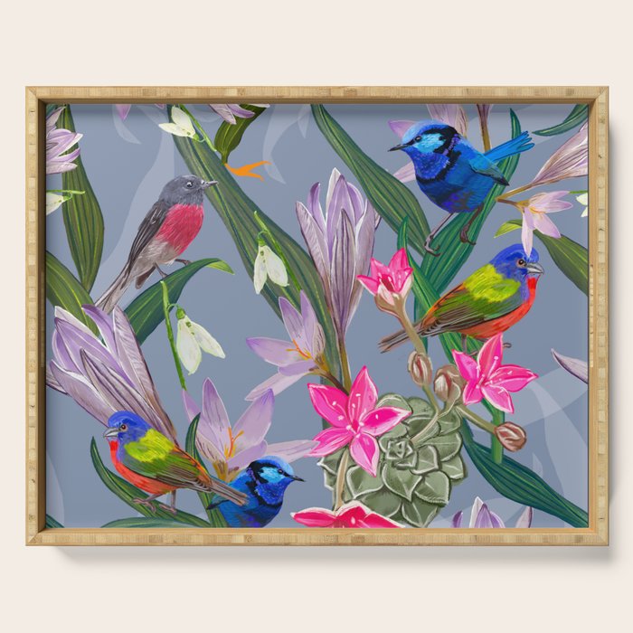 Lovely birds  Serving Tray Gallery Image 1