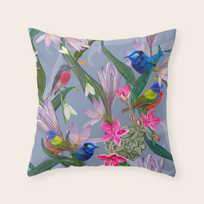 Lovely birds  Throw Pillow Gallery Image 6